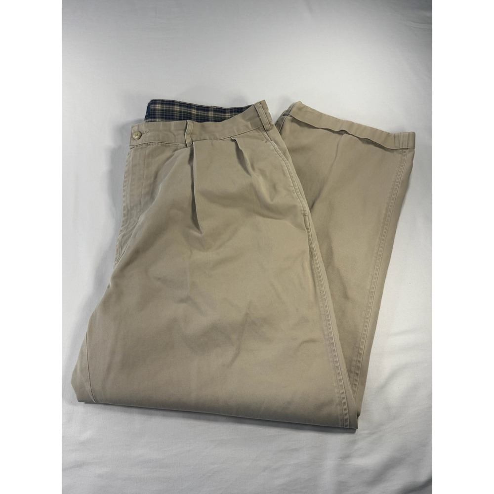Polo Ralph Lauren Pleated Chino Pants Mens 36x28 Khaki Tan Made in USA Vintage